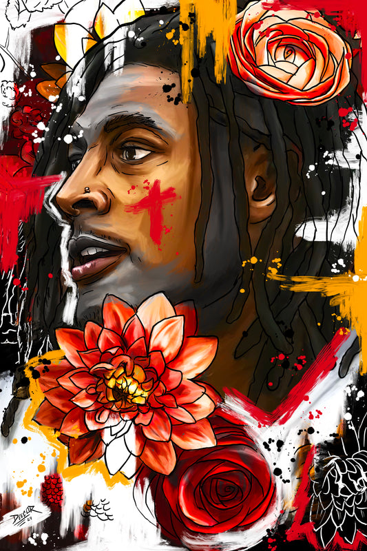 Their Flowers #10 - Isiah Pacheco Painting