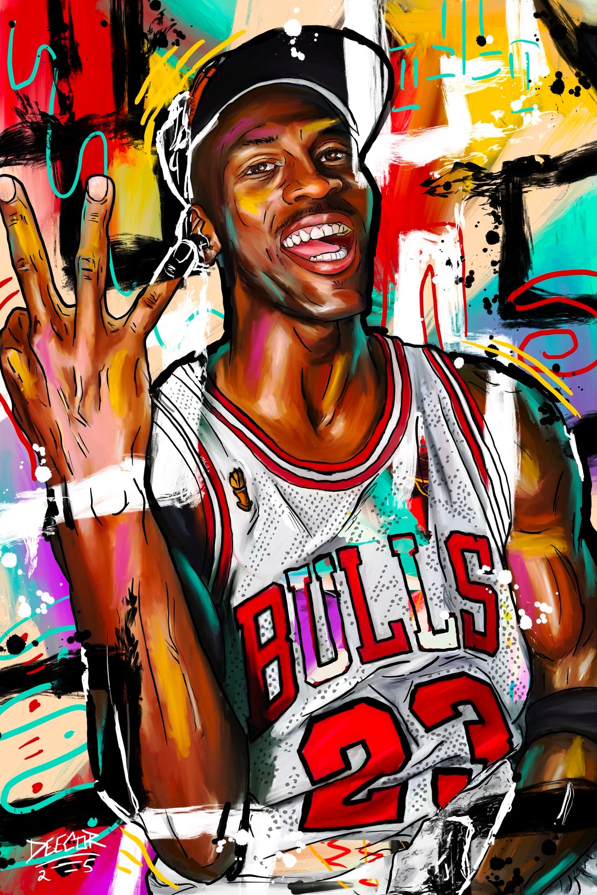 Michael Jordan original painting by Deecor Design