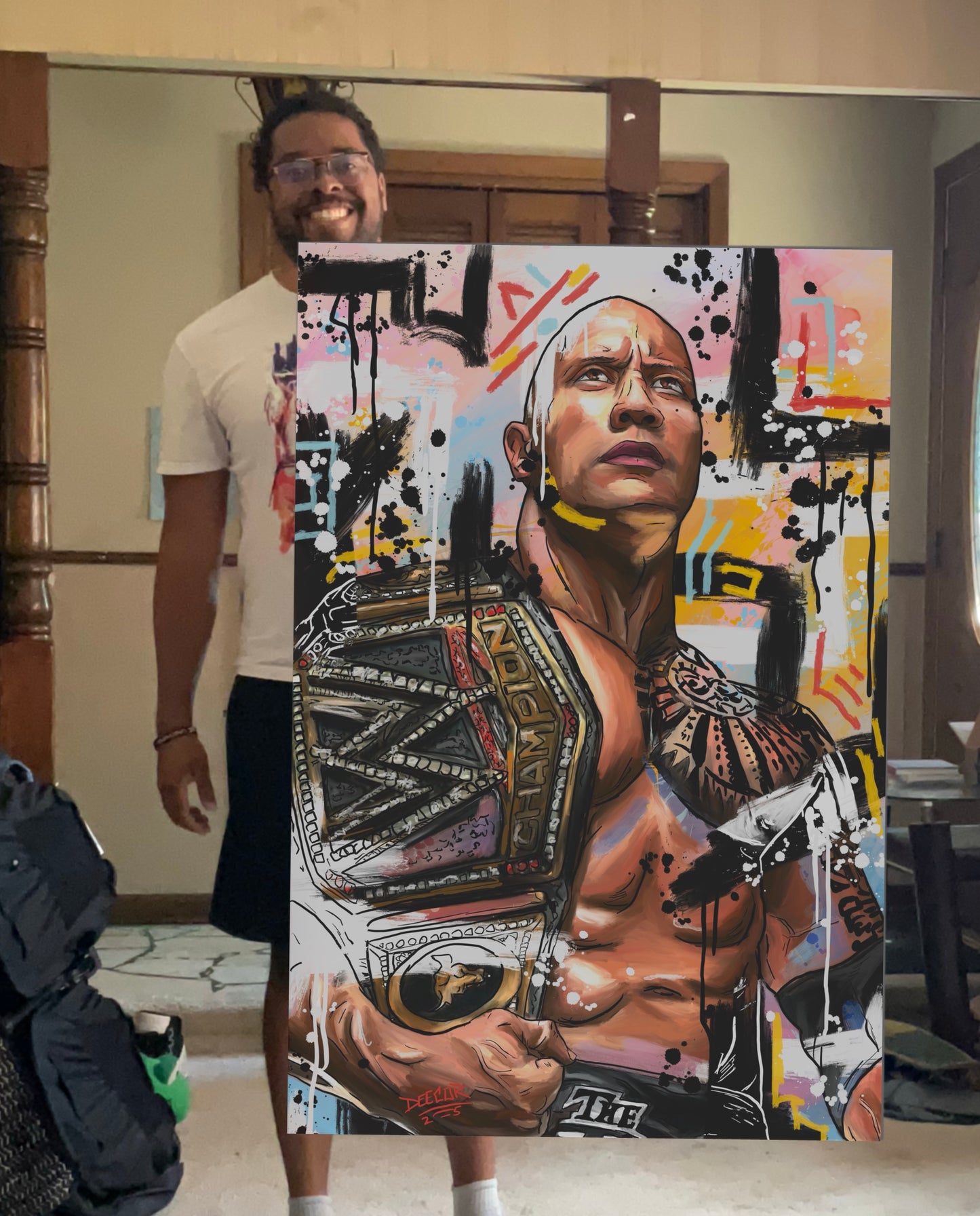 Canvas Print - “ Can You Smelllllll” The Rock Day 14 of 100 Day Art Challenge