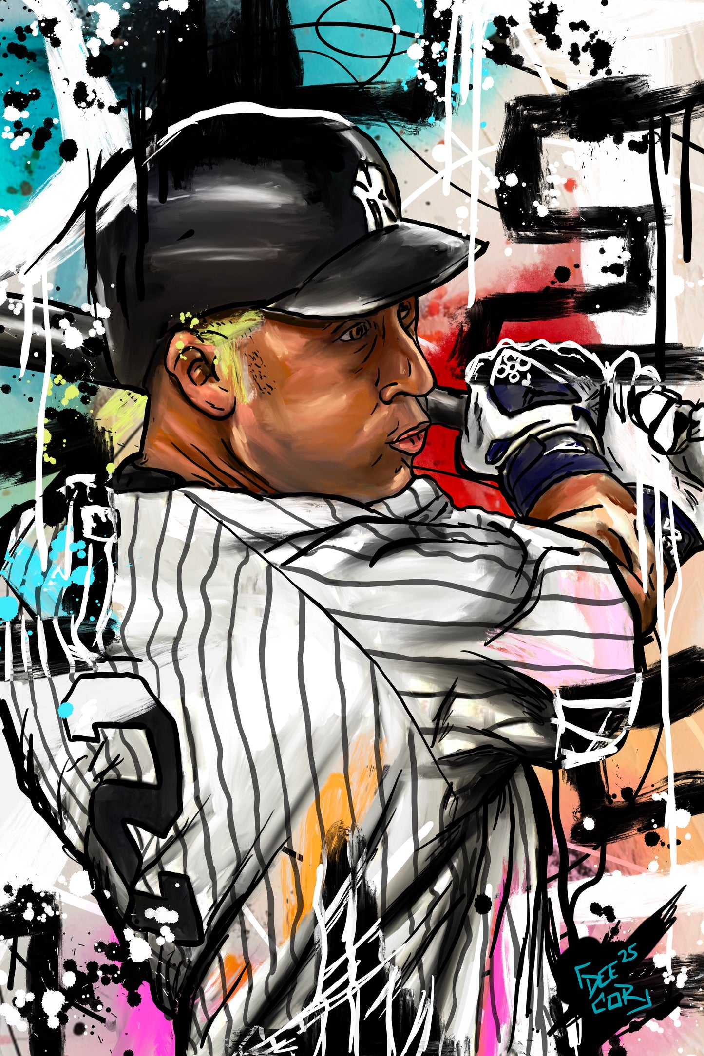 Canvas Print - “ The Captain” Derek Jeter Day 19 of 100 Day Art Challenge