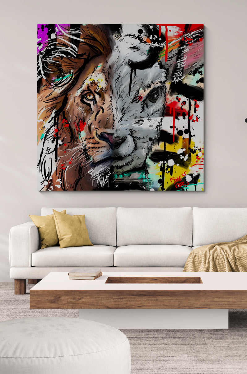 Canvas Print - “ Lion and Lamb” Day 23 of 100 Day Art Challenge