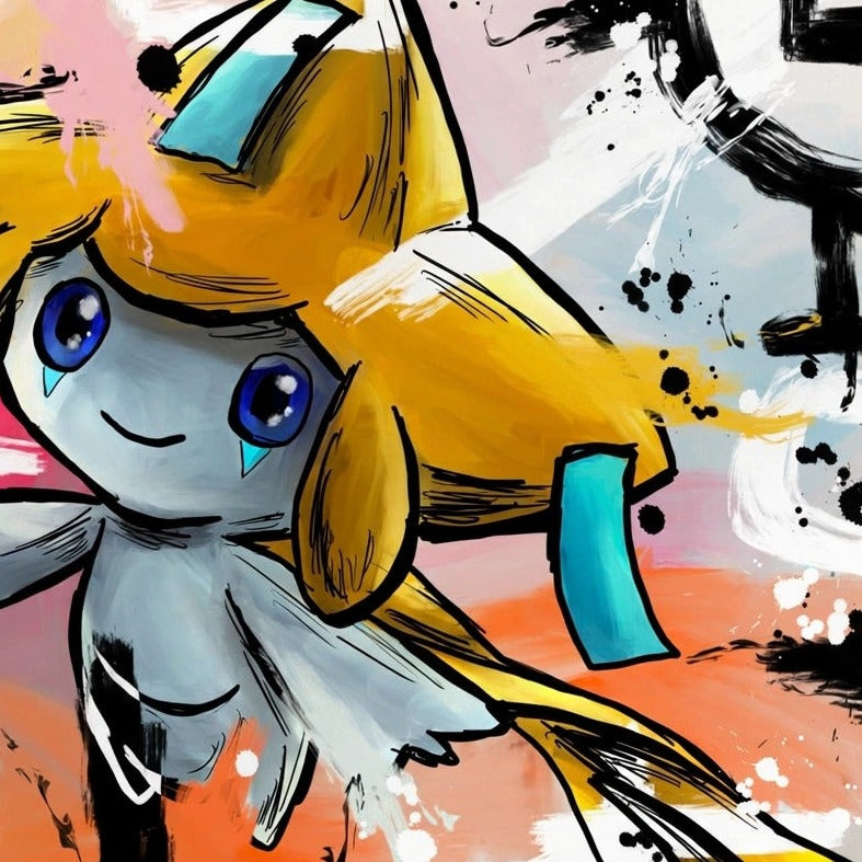 Jirachi — original 8x8 canvas painting by Deante Howard