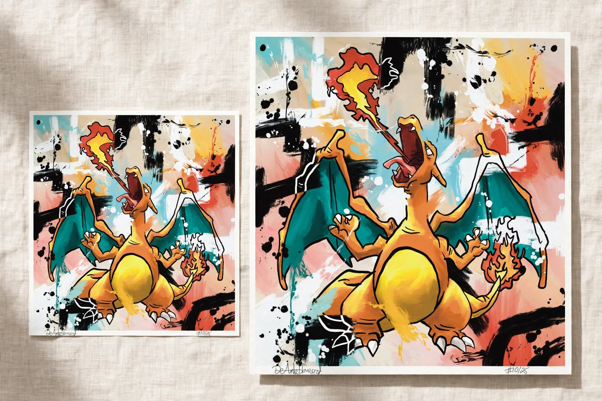 Charizard large roaring canvas print