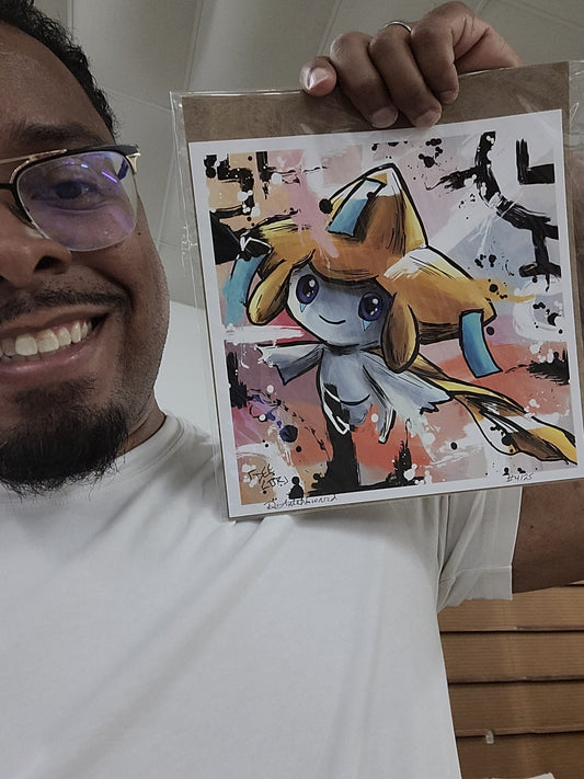 Deante Howard holding the Jirachi 8x8 art print