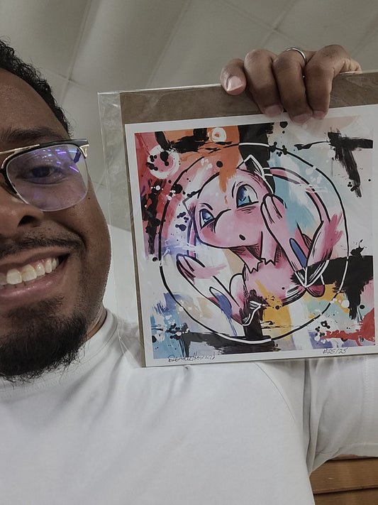 Deante Howard holding the Mew 8x8 art print
