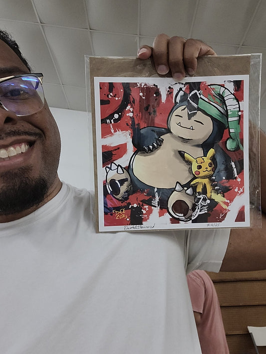 Deante Howard holding the Snorlax 8x8 art print