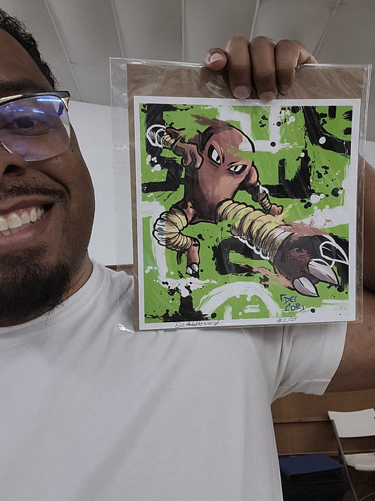 Deante Howard holding the Hitmonlee 8x8 art print
