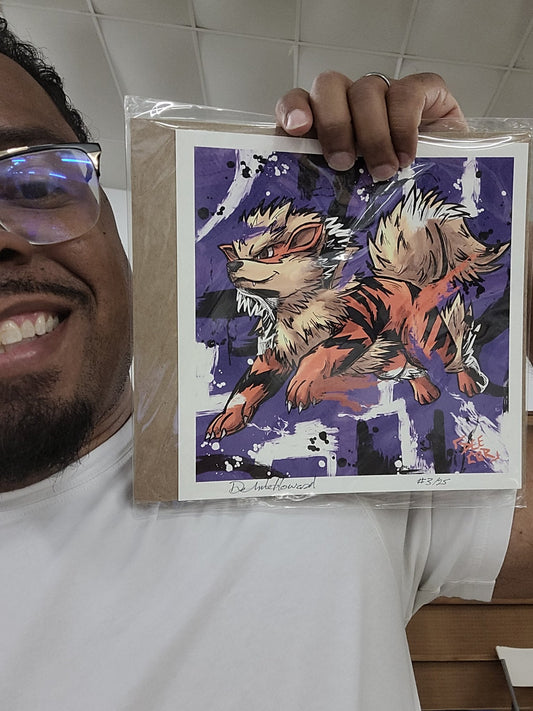 Deante Howard holding the Arcanine 8x8 art print