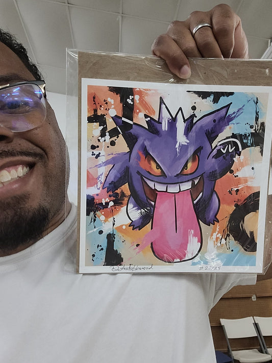 Deante Howard holding the Gengar 8x8 art print
