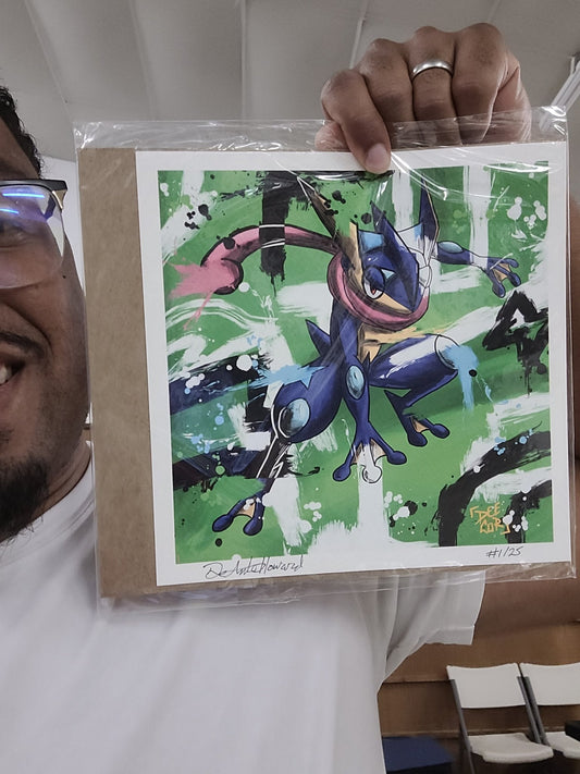 Deante Howard holding the Greninja 8x8 art print