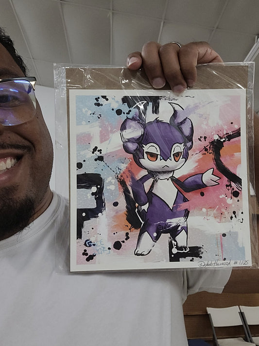 Deante Howard holding the Indeedee 8x8 art print