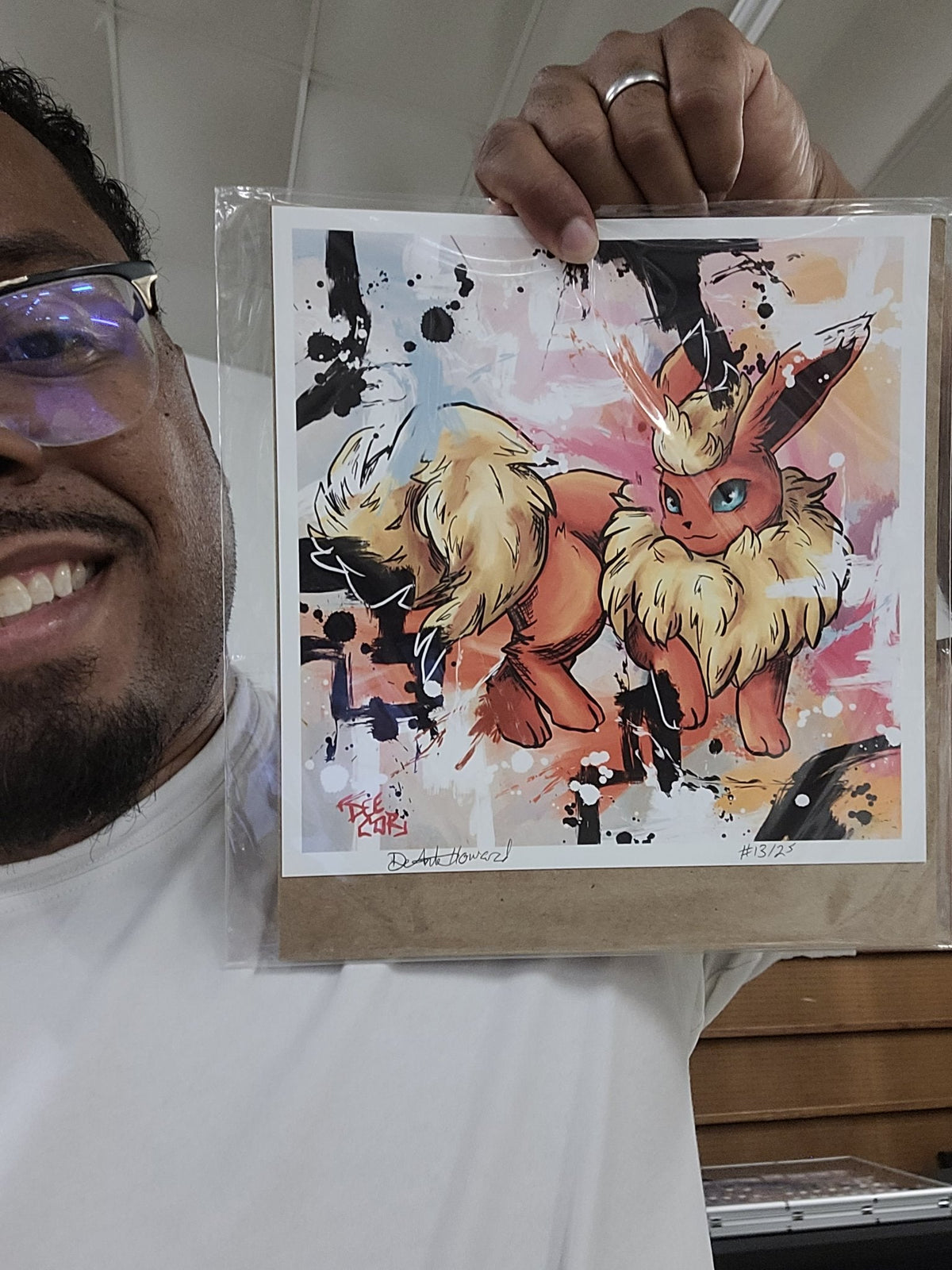 Deante Howard holding the Flareon 8x8 art print