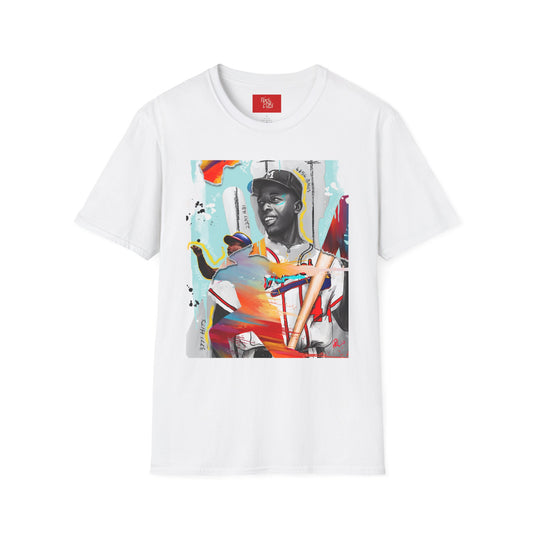 Just Keep Swinging - Hank Aaron Art T-Shirt | Sports Enthusiast Gift, Casual Wear, Active Lifestyle, Birthday Present, Team Spirit