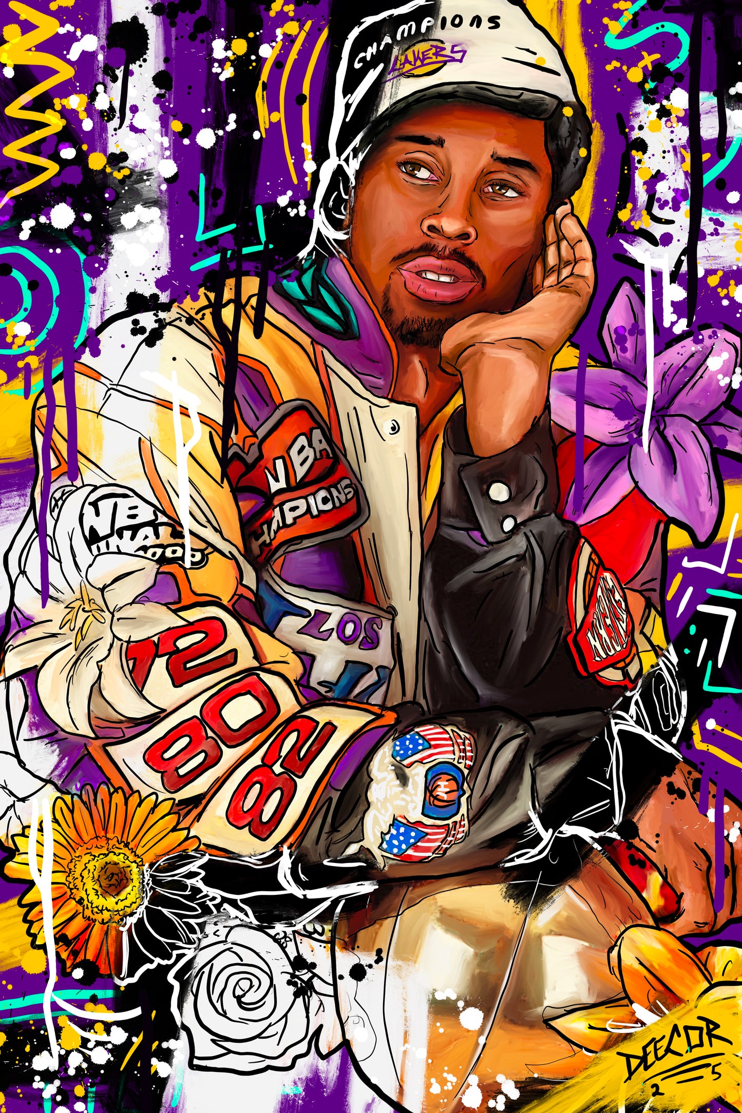 Canvas Print - “ Champion Mamba”  Kobe Bryant Day 15 of 100 Day Art Challenge