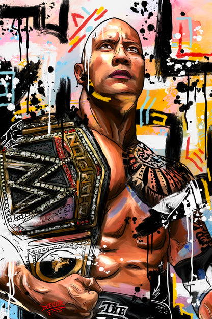 Canvas Print - “ Can You Smelllllll” The Rock Day 14 of 100 Day Art Challenge