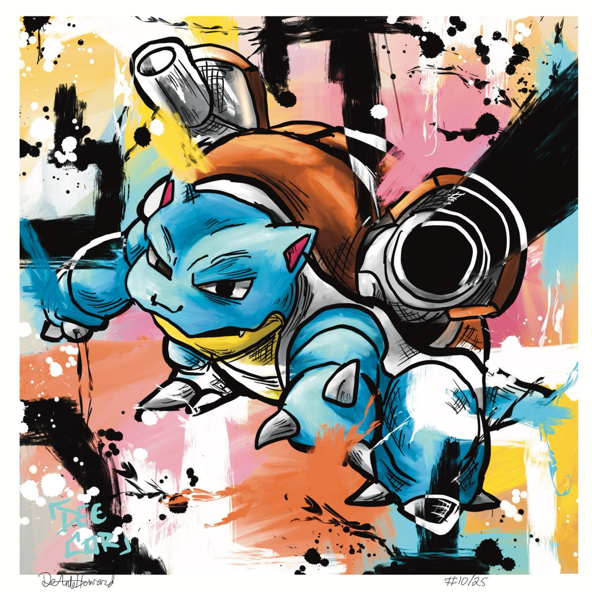 Blastoise — original 8x8 canvas painting by Deante Howard