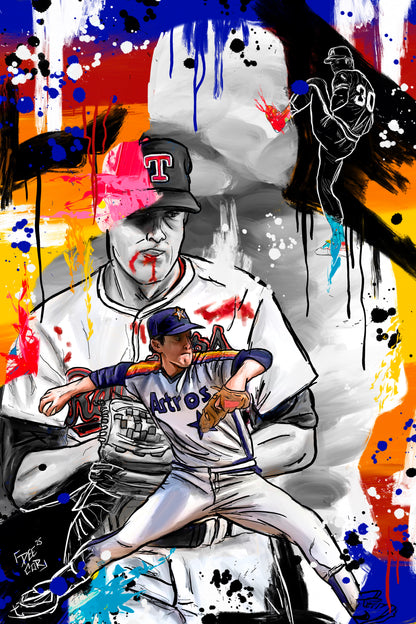 Blood, Sweat & Strikeouts - Nolan Ryan - Limited Edition Art Print