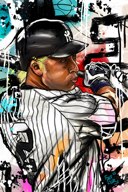 Canvas Print - “ The Captain” Derek Jeter Day 19 of 100 Day Art Challenge