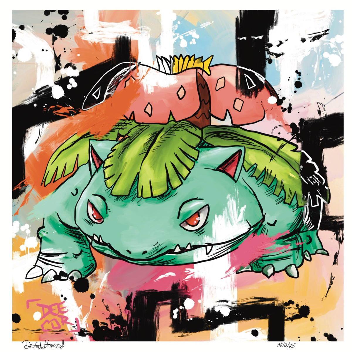 Venusaur — original 8x8 canvas painting by Deante Howard