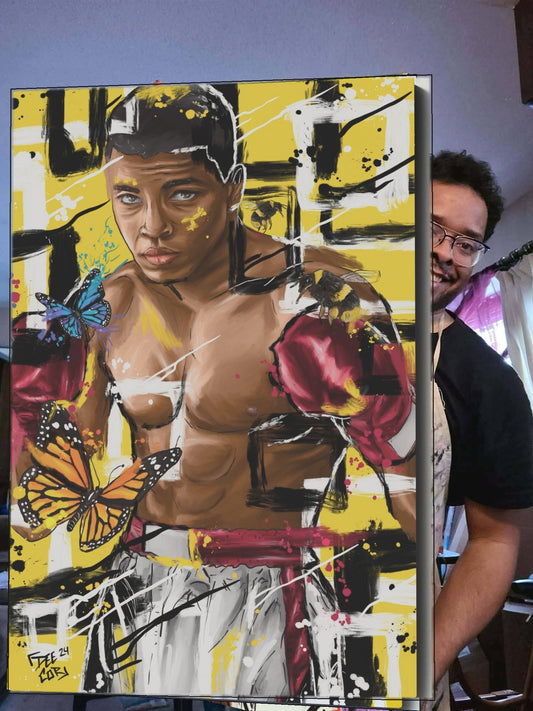 Deante Howard holding the Ali original