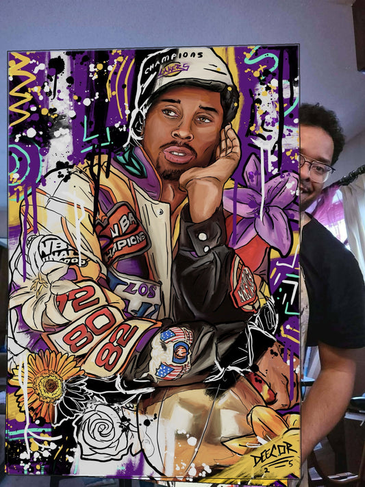 Deante Howard holding the Kobe original
