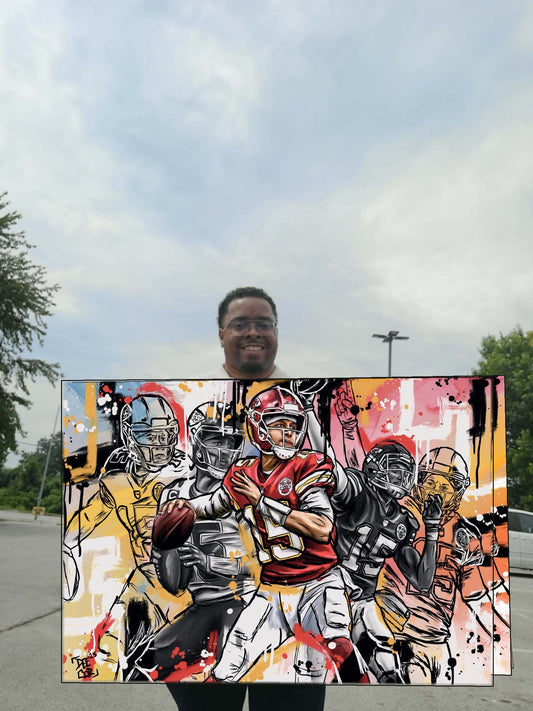 Deante Howard holding the Mahomes original
