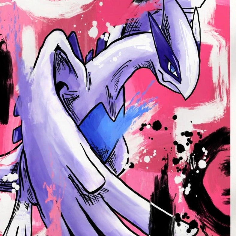 Lugia — original 8x8 canvas painting by Deante Howard