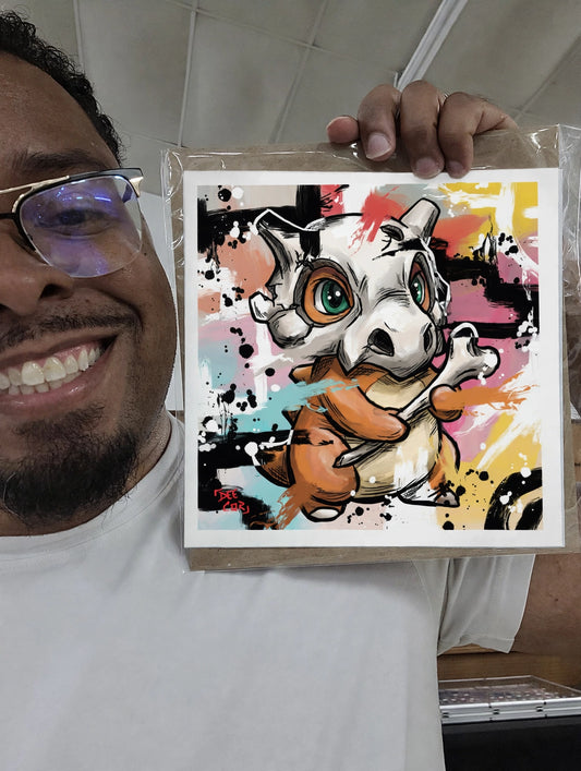 Deante Howard holding the Cubone 8x8 art print
