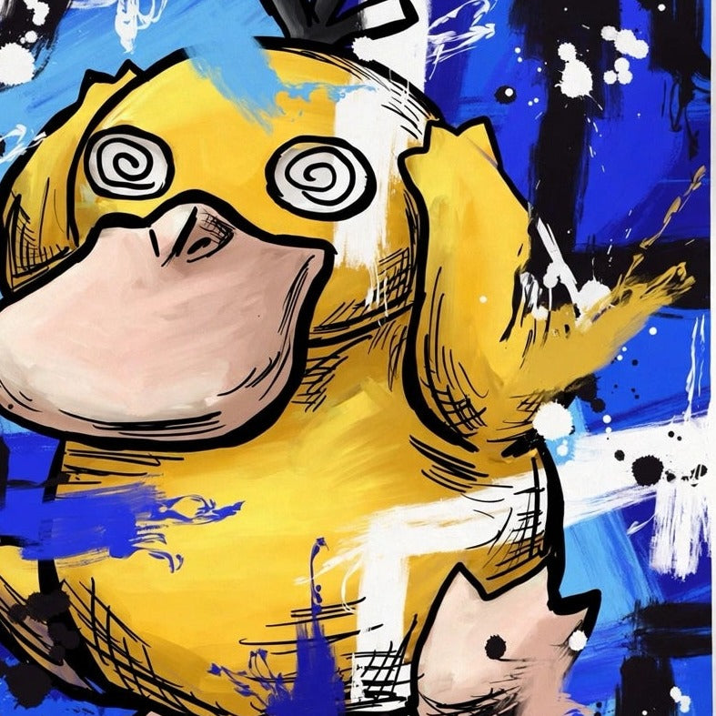 Psyduck — original 8x8 canvas painting by Deante Howard