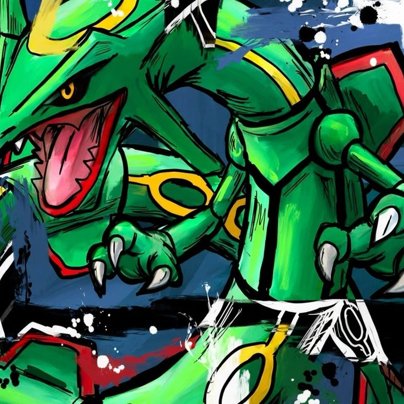 Rayquaza — original 8x8 canvas painting by Deante Howard