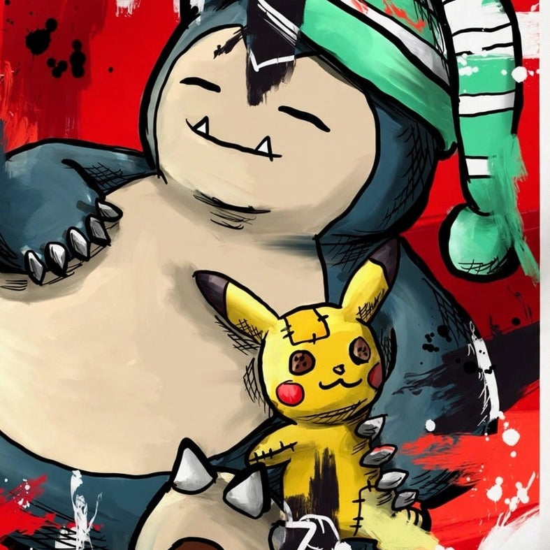 Snorlax — original 8x8 canvas painting by Deante Howard